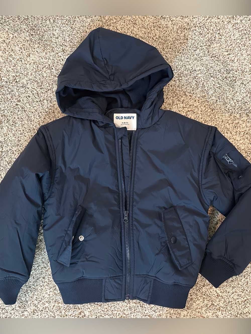 Old Navy Kids' Navy Hooded Puffer Jacket - XS 6/7